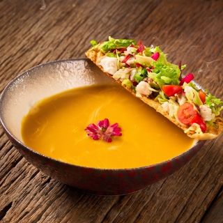 Roast Pumpkin Crab Meat Soup