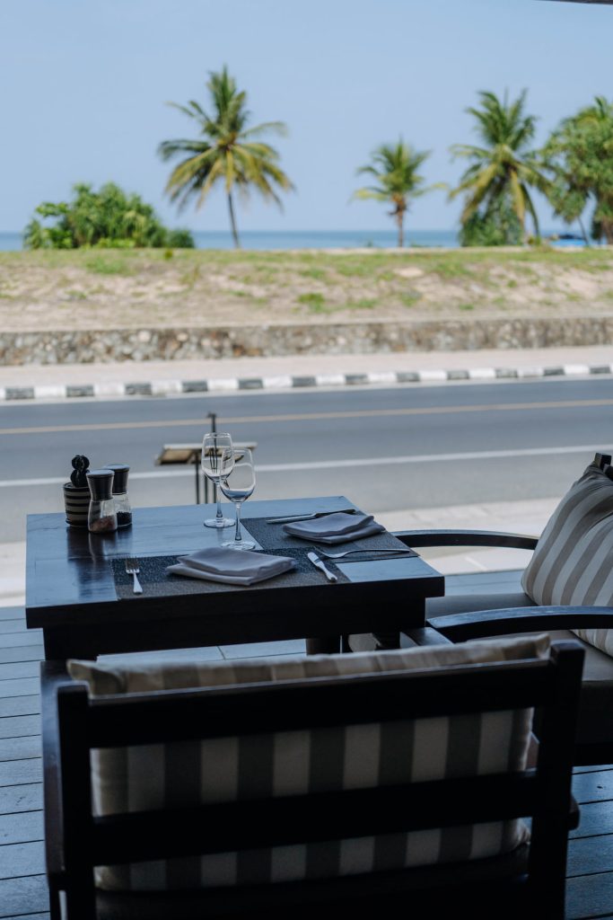Restaurant Table Next To The Beach