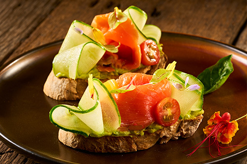 Smoke Salmon Bruschetta